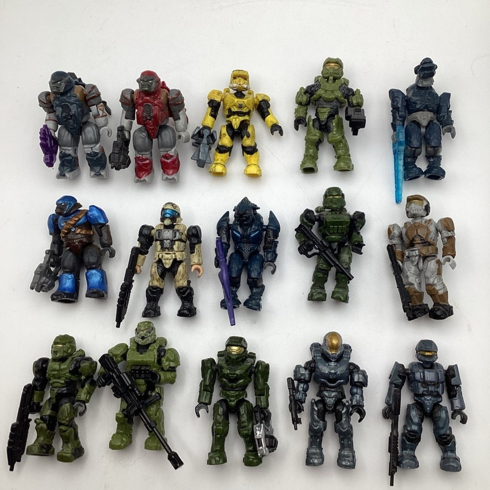 Halo Mega Construx lot of 15 figures Plus Weapons (lot6)